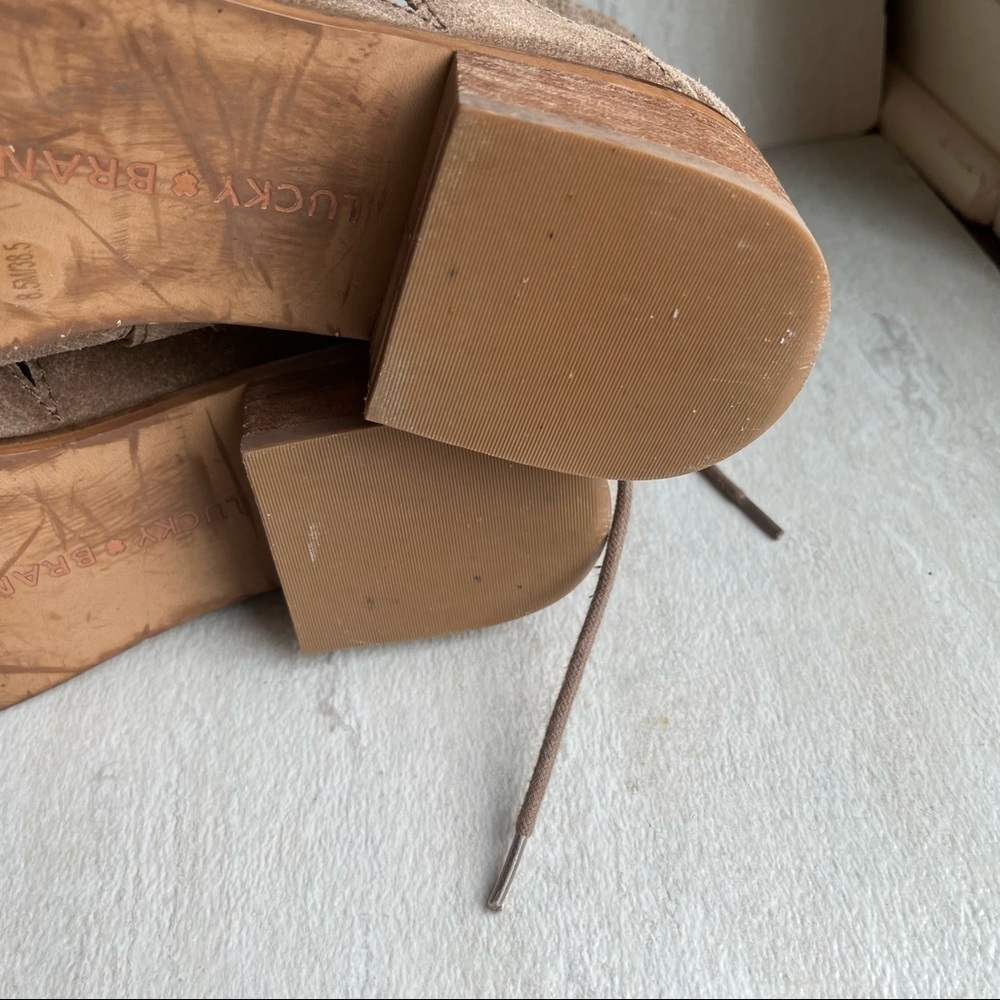 ** Lucky Brand Tazu Lace Up Leather Cage Sandals 8.5 - Picture 9 of 11